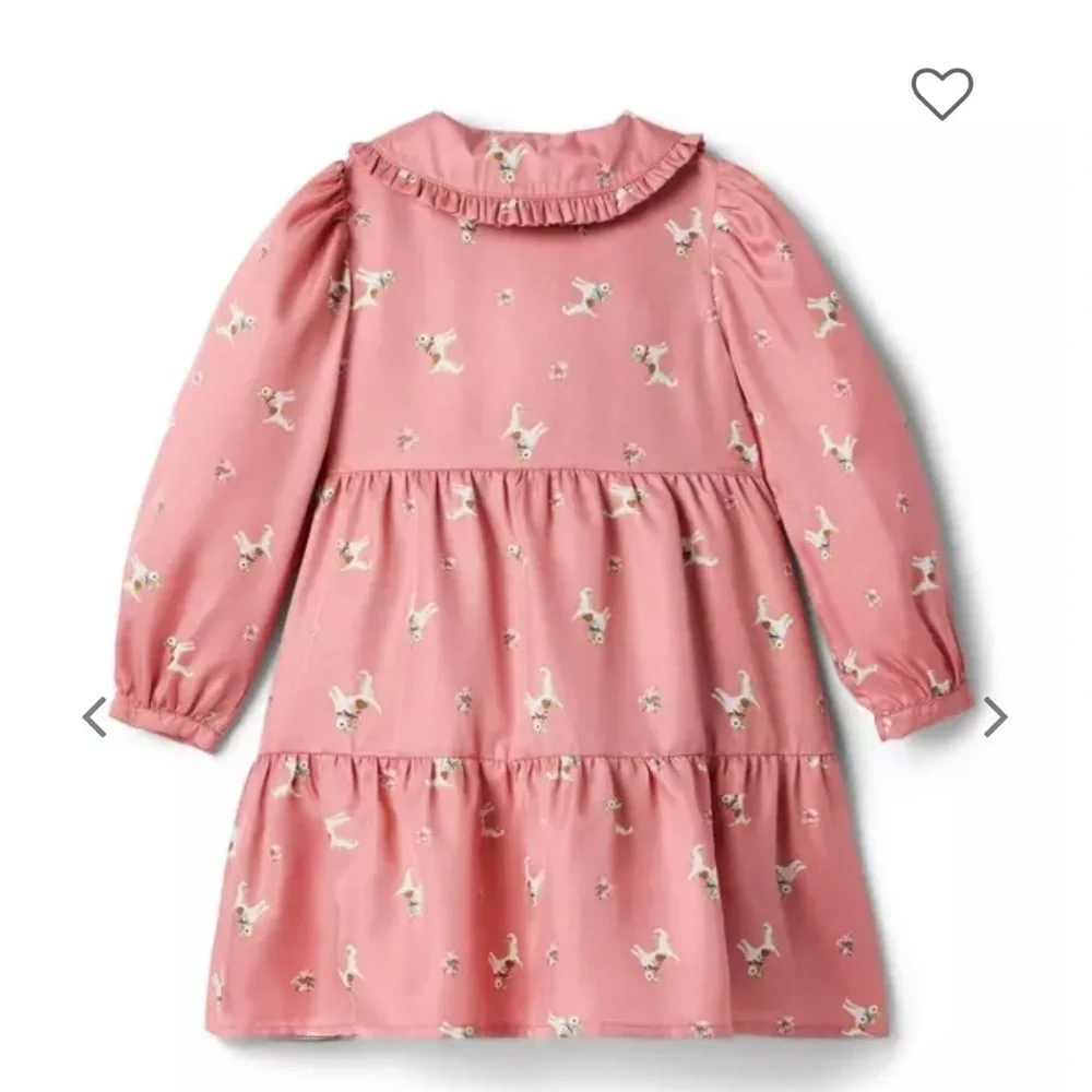 Janie and Jack size 8 Girls' Pink Ruffled Collar Tiered Dress Sz 8